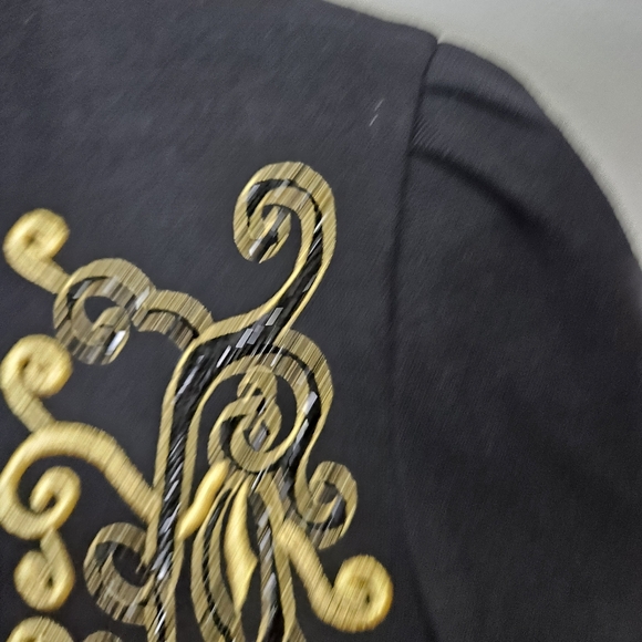 VTG Lillie Rubin Bolero Jacket Sz L Black Beaded Embroidered Wool Night Party - Picture 7 of 12